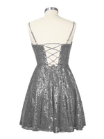 Sequin Scoop Neckline Mini Dress 