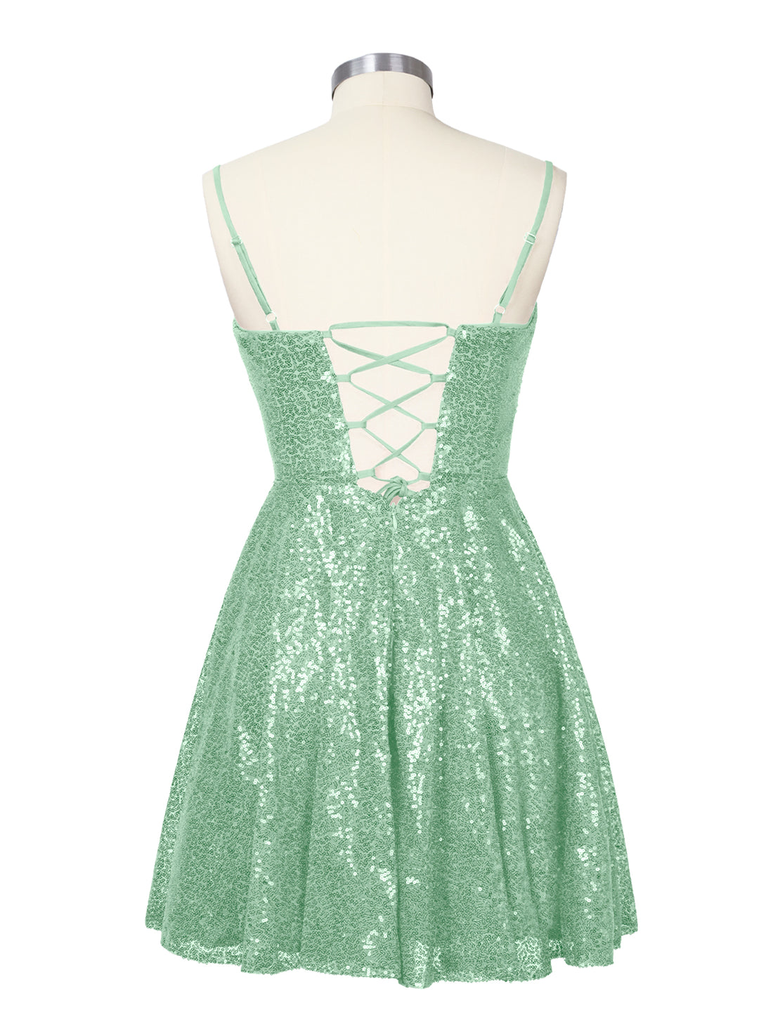 Sequin Scoop Neckline Mini Dress 