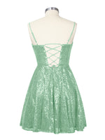 Sequin Scoop Neckline Mini Dress 