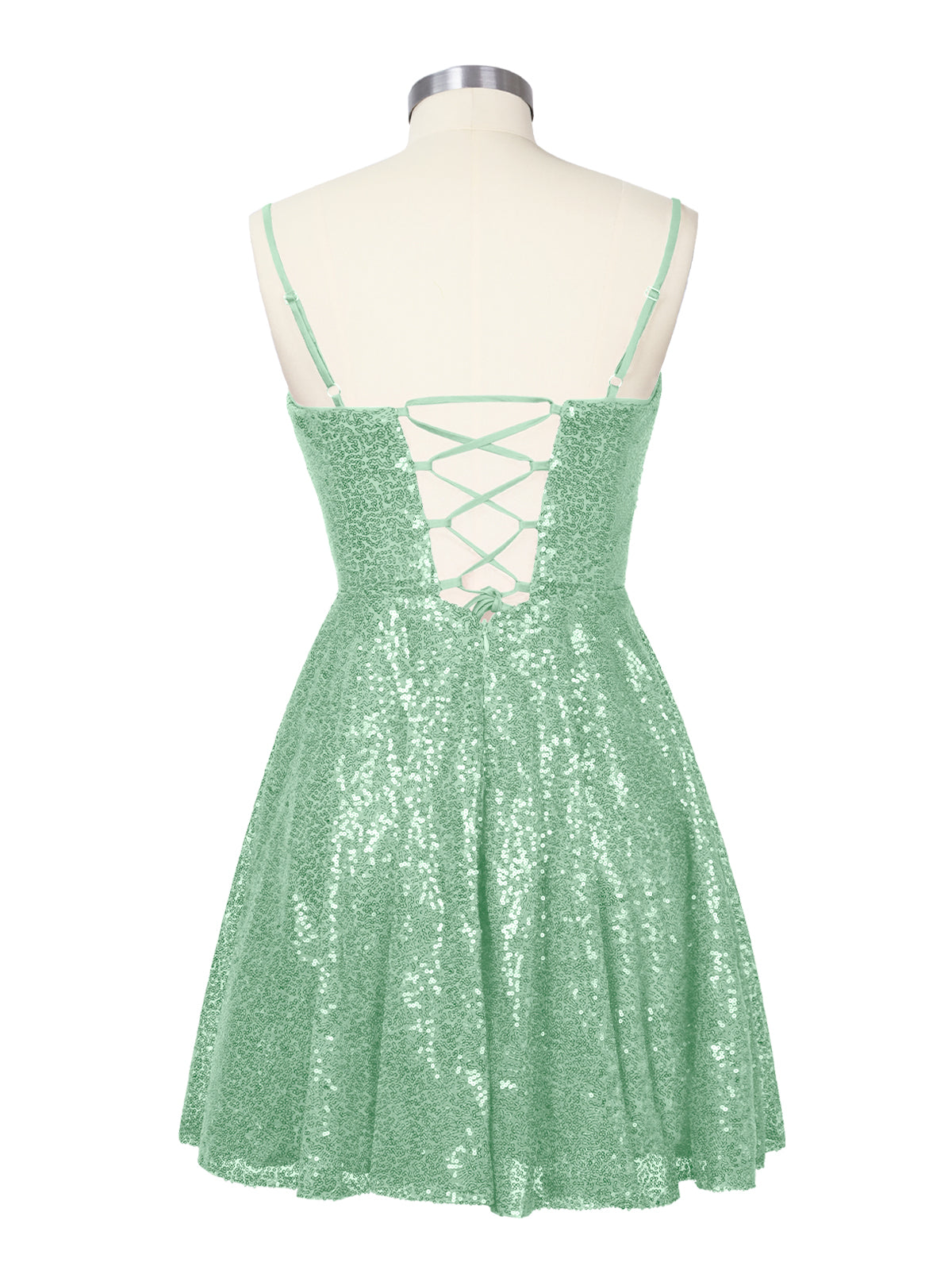 Sequin Scoop Neckline Mini Dress 