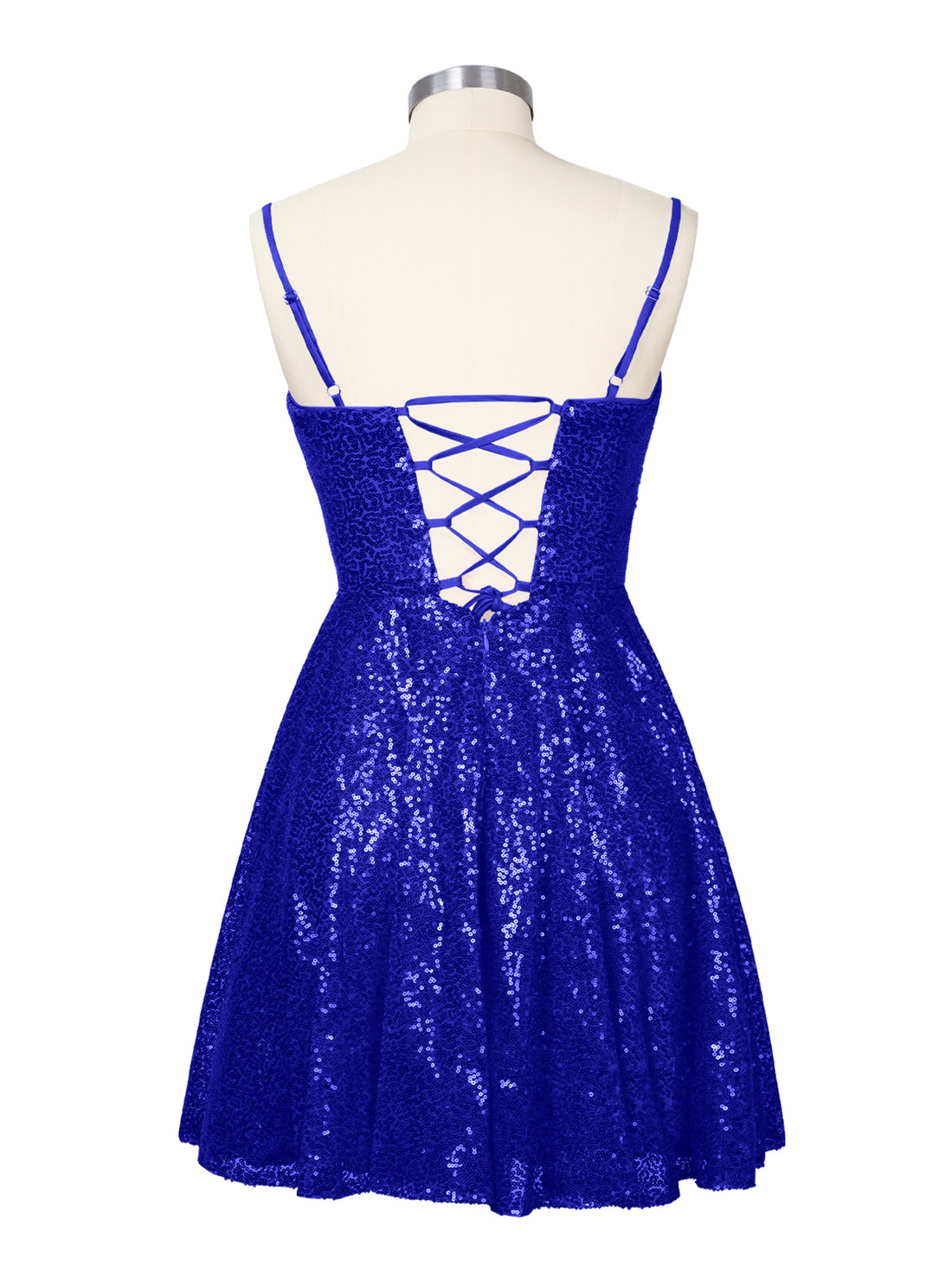 Sequin Scoop Neckline Mini Dress 