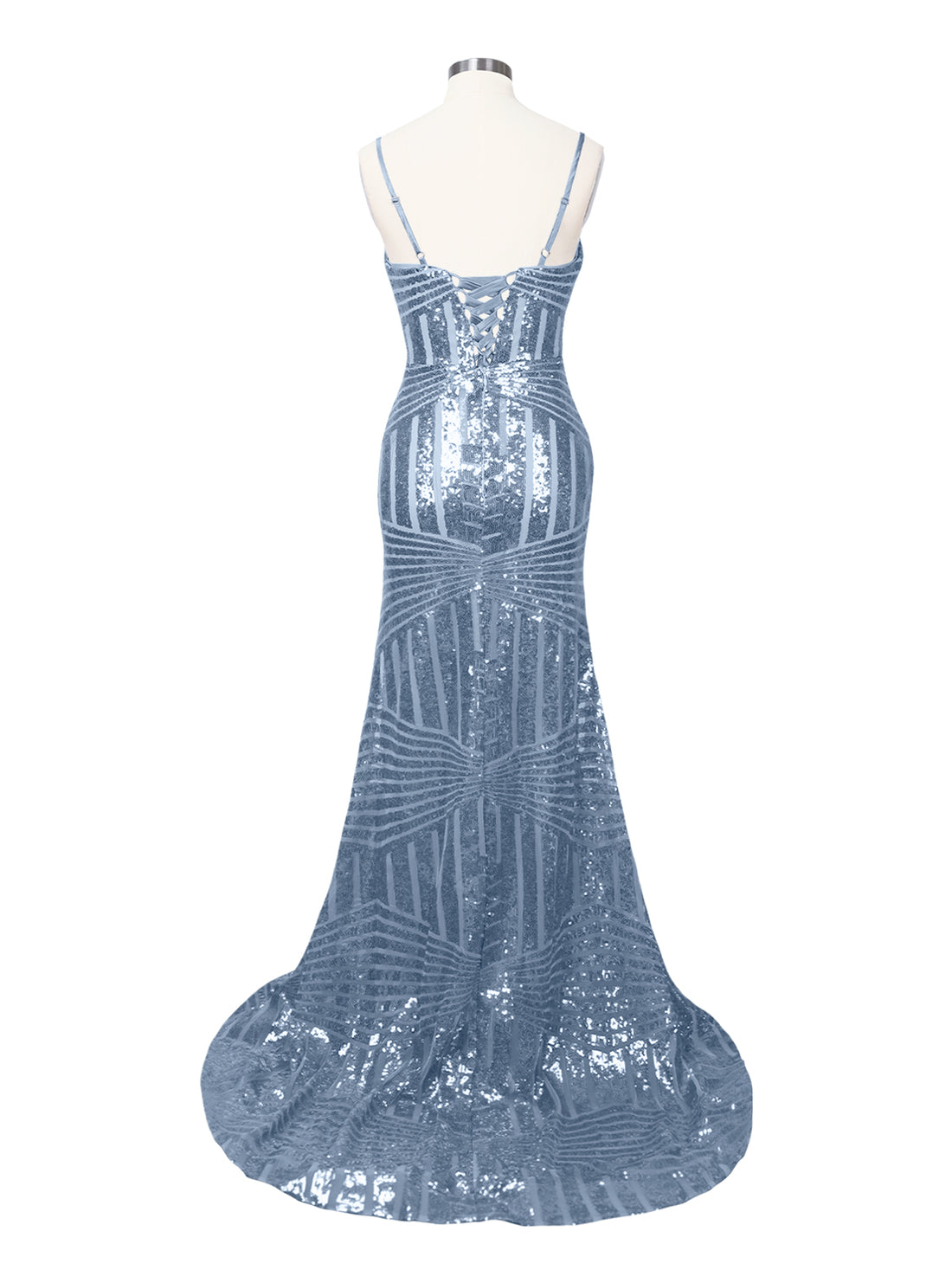 Geometric Sequin Prom Dress 