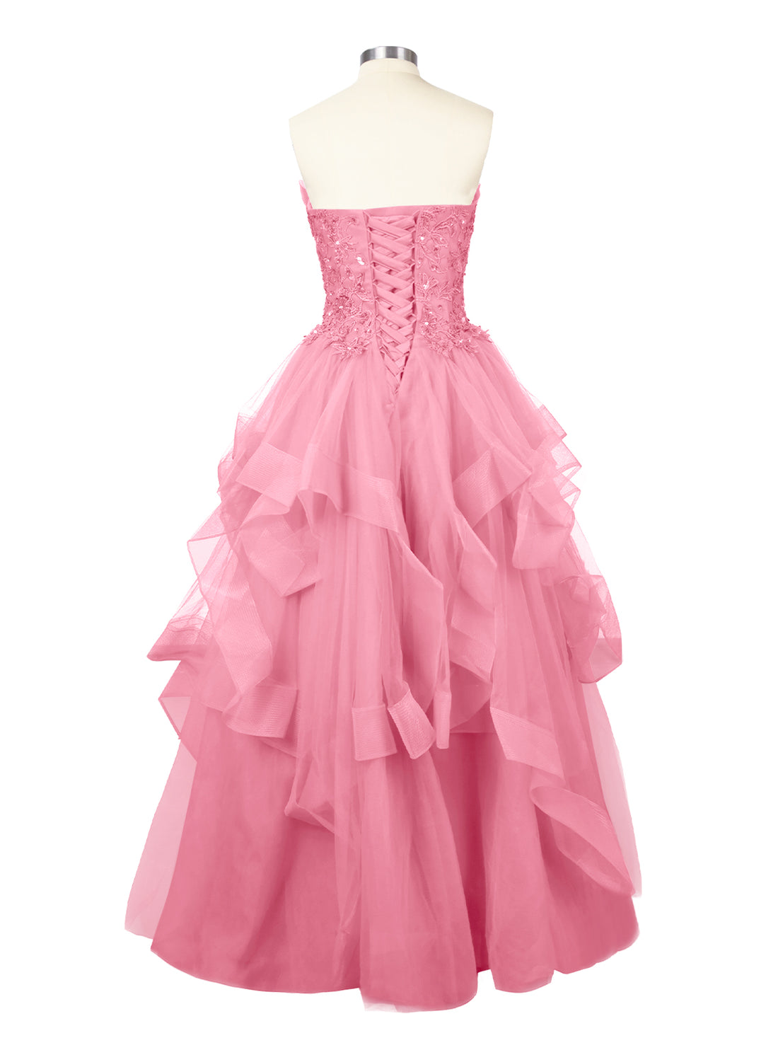 Tiered Strapless Prom Dress 