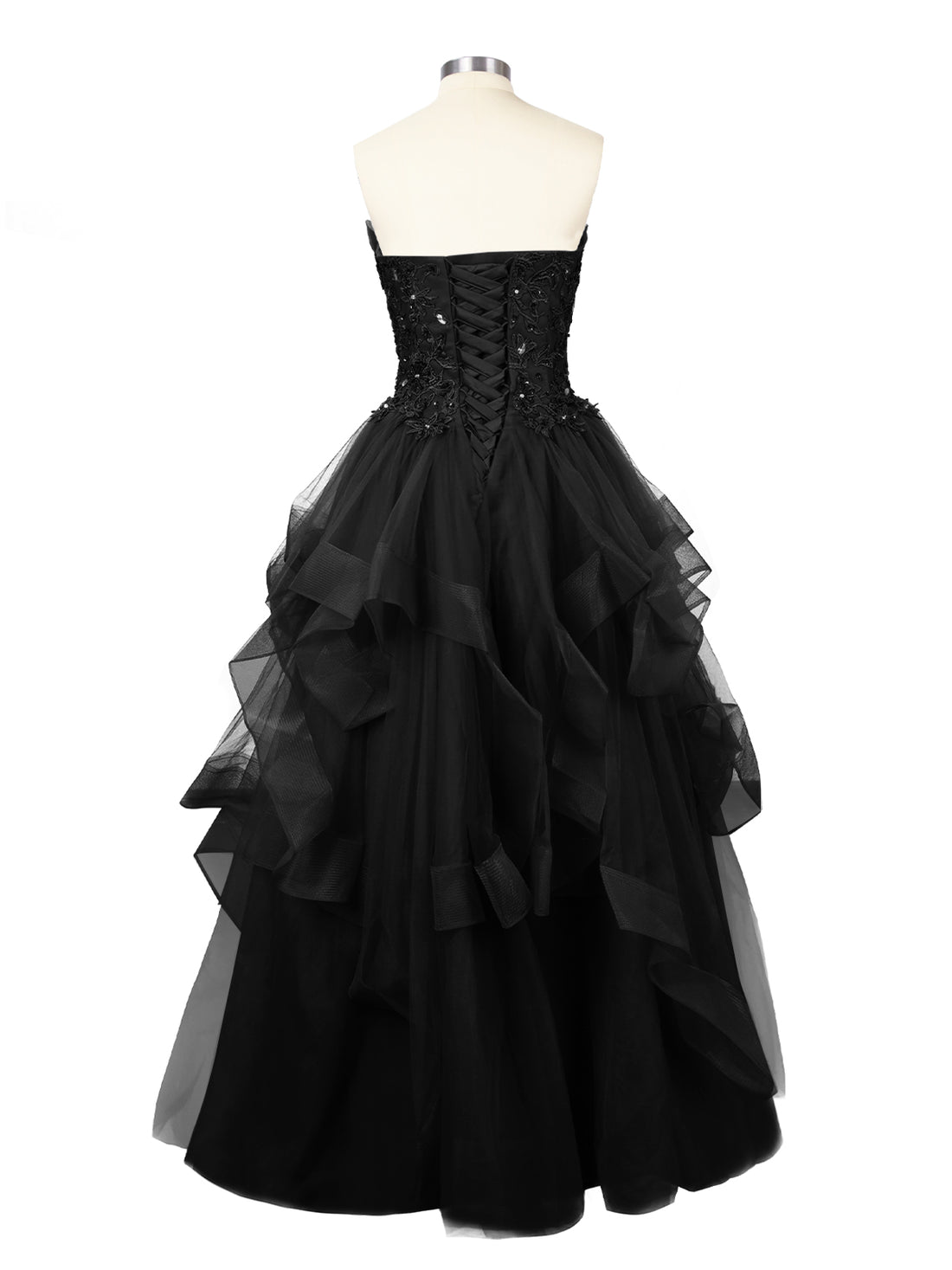 Tiered Strapless Prom Dress 