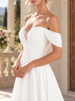 Off-the-Shoulder Beaded Wedding Dress