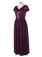 Short Sleeves Chiffon Dress 