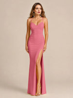 Sheath Prom Dress with Double Spaghetti Straps 
