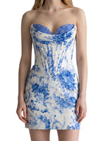 Sheath Floral Pattern Mini Dress 