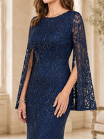 Sheath Mother of the Bride Dress with Split Bell Sleeves