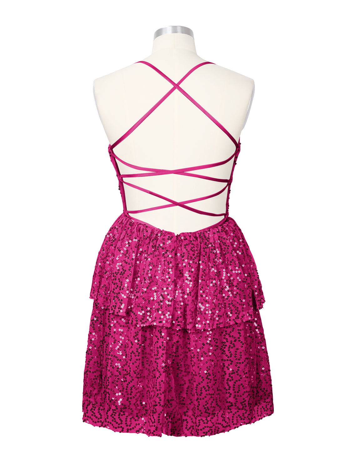 Sequined Halter Flare Mini Dress 