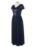 Short Sleeves Chiffon Dress 