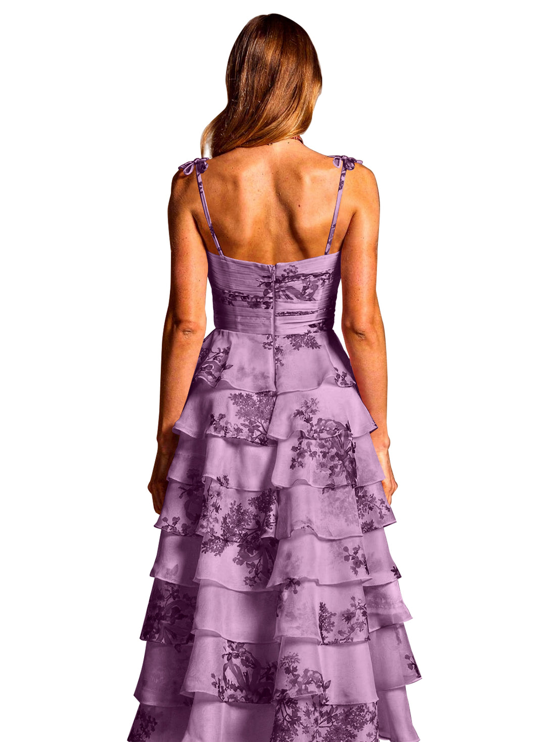 Floral Pattern High-low Dress 