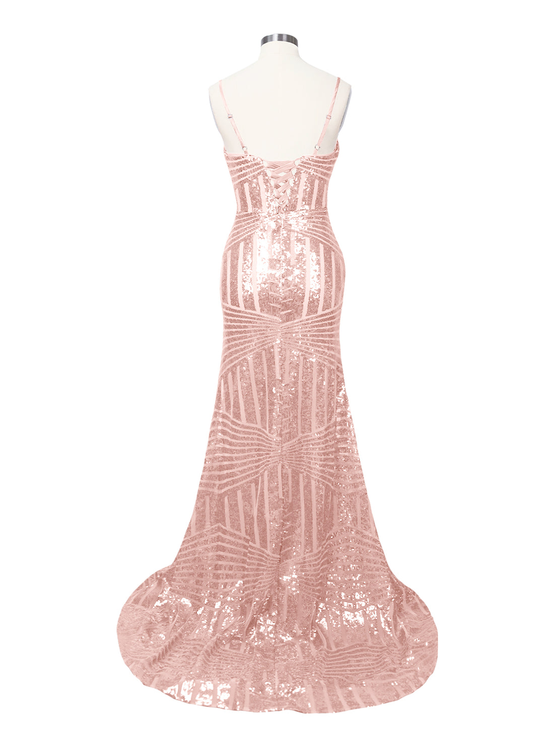 Geometric Sequin Prom Dress 