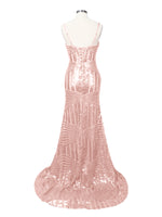Geometric Sequin Prom Dress 