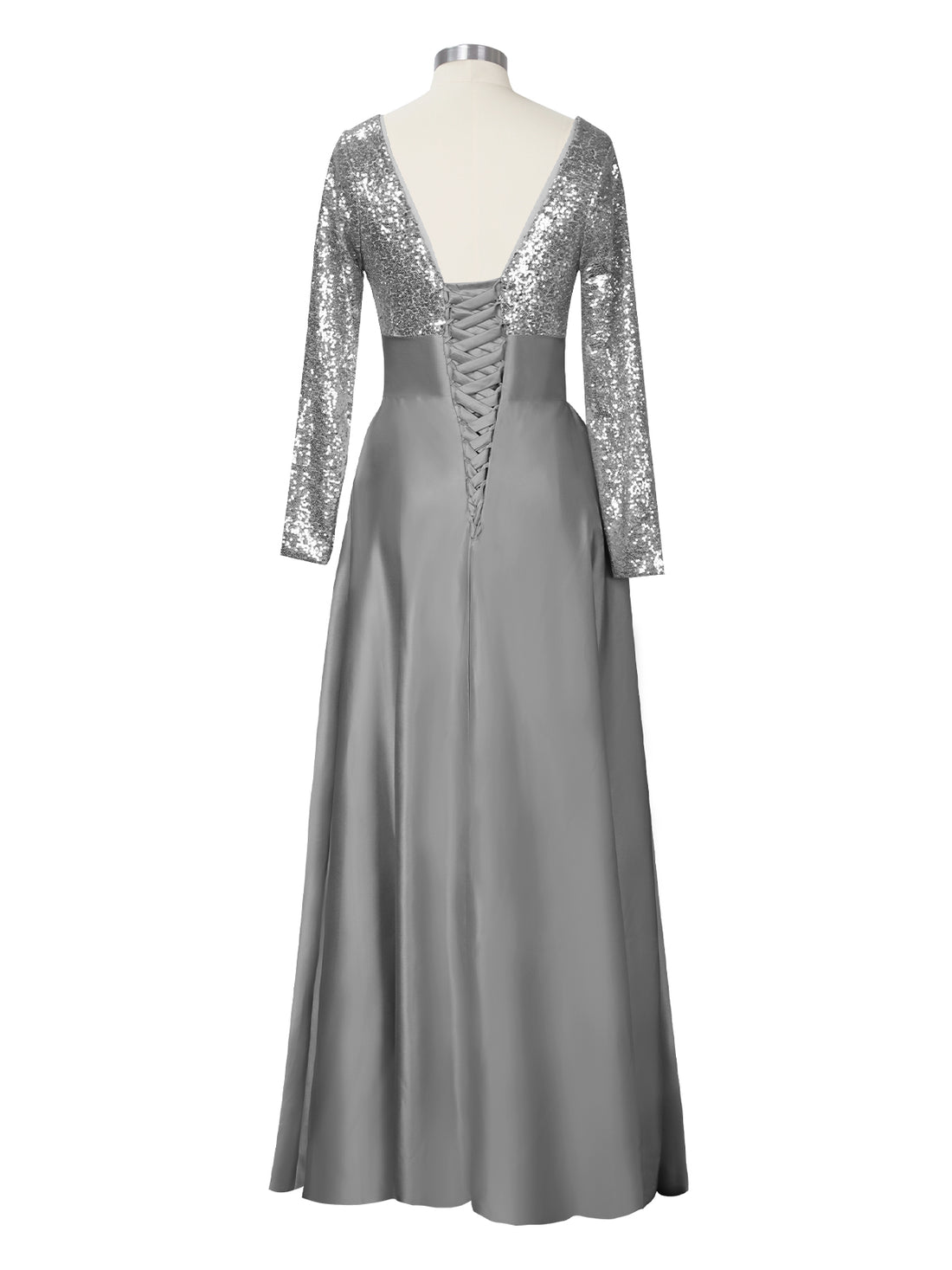 Long Sleeveless Sequin Prom Dress 
