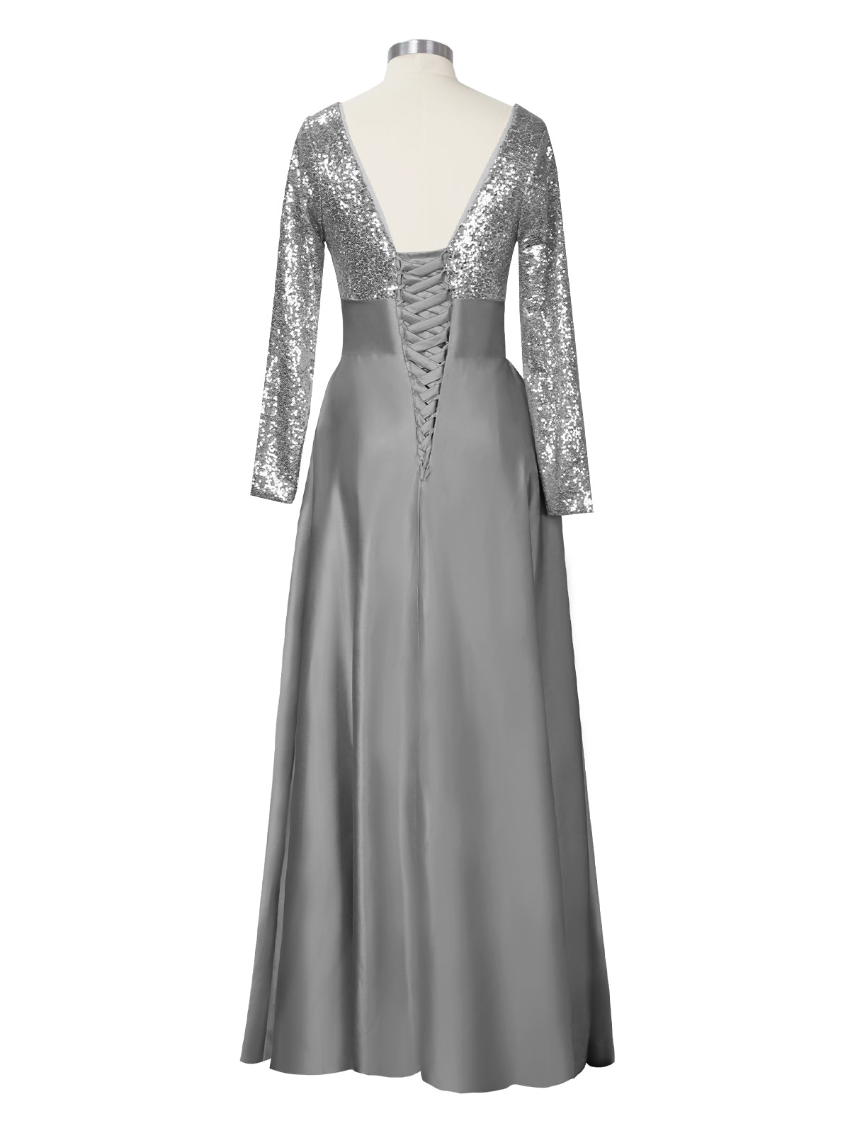 Long Sleeveless Sequin Prom Dress 