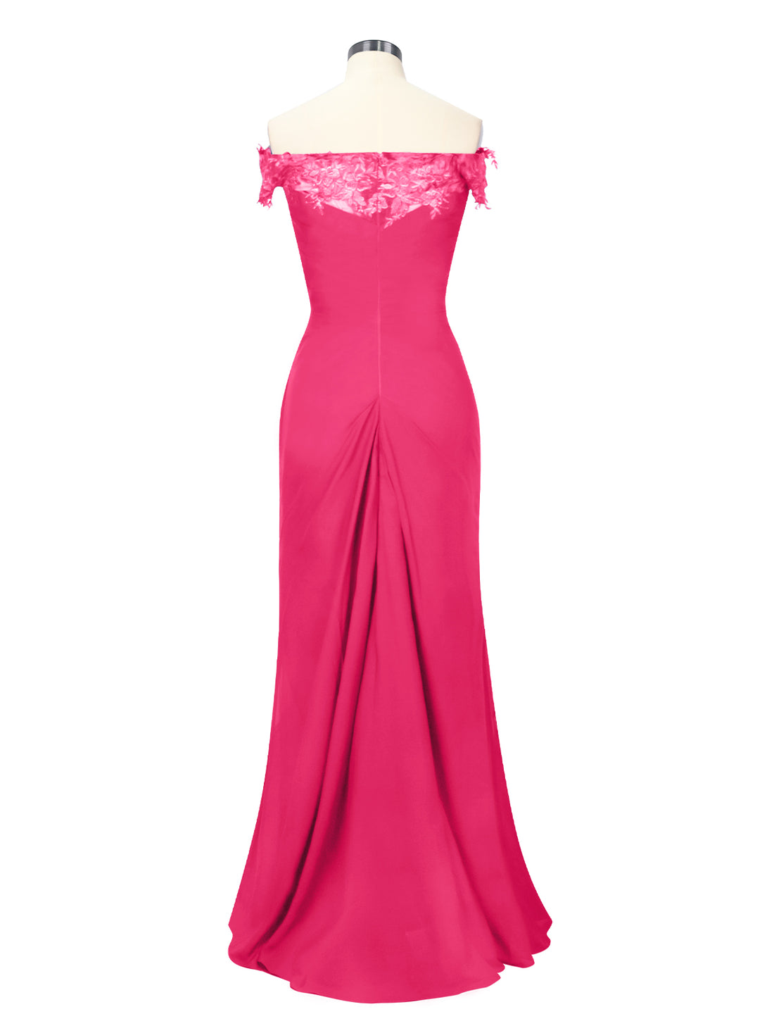 Off-Shoulder Chiffon Sheath Dress 