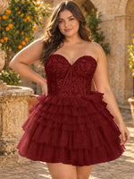 Sparkle Sweetheart Mini Gown Dress-Plus Size 