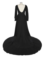 Lace V-Neck Slit Wedding Dress 