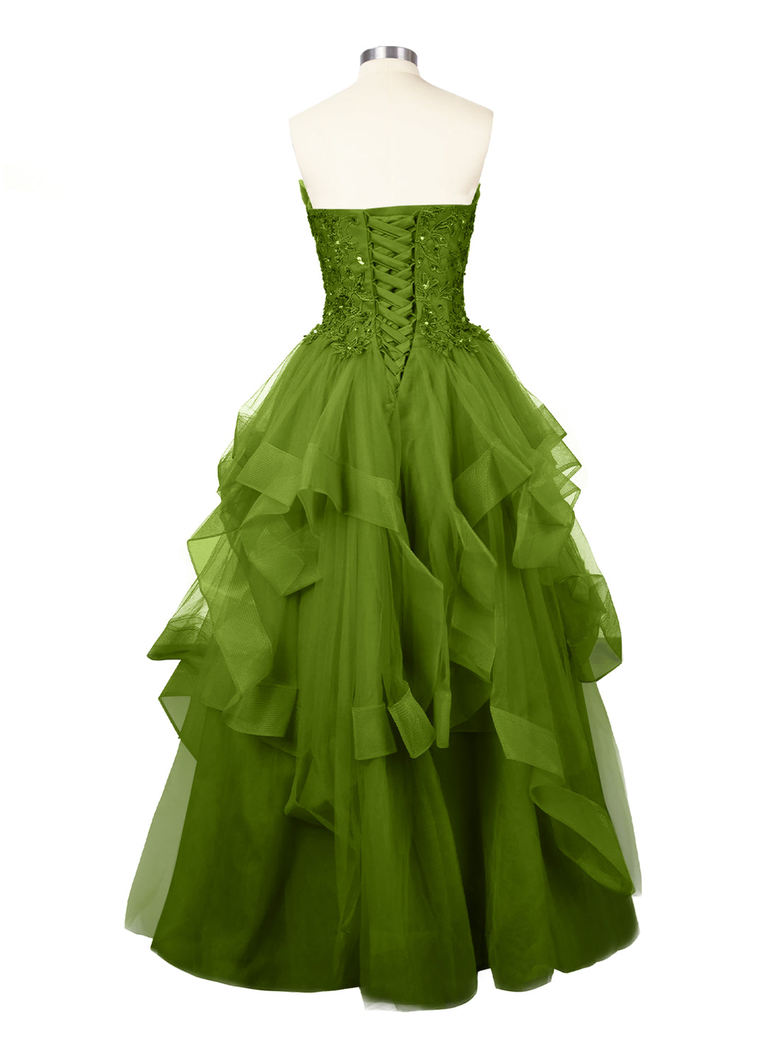 Tiered Strapless Prom Dress 