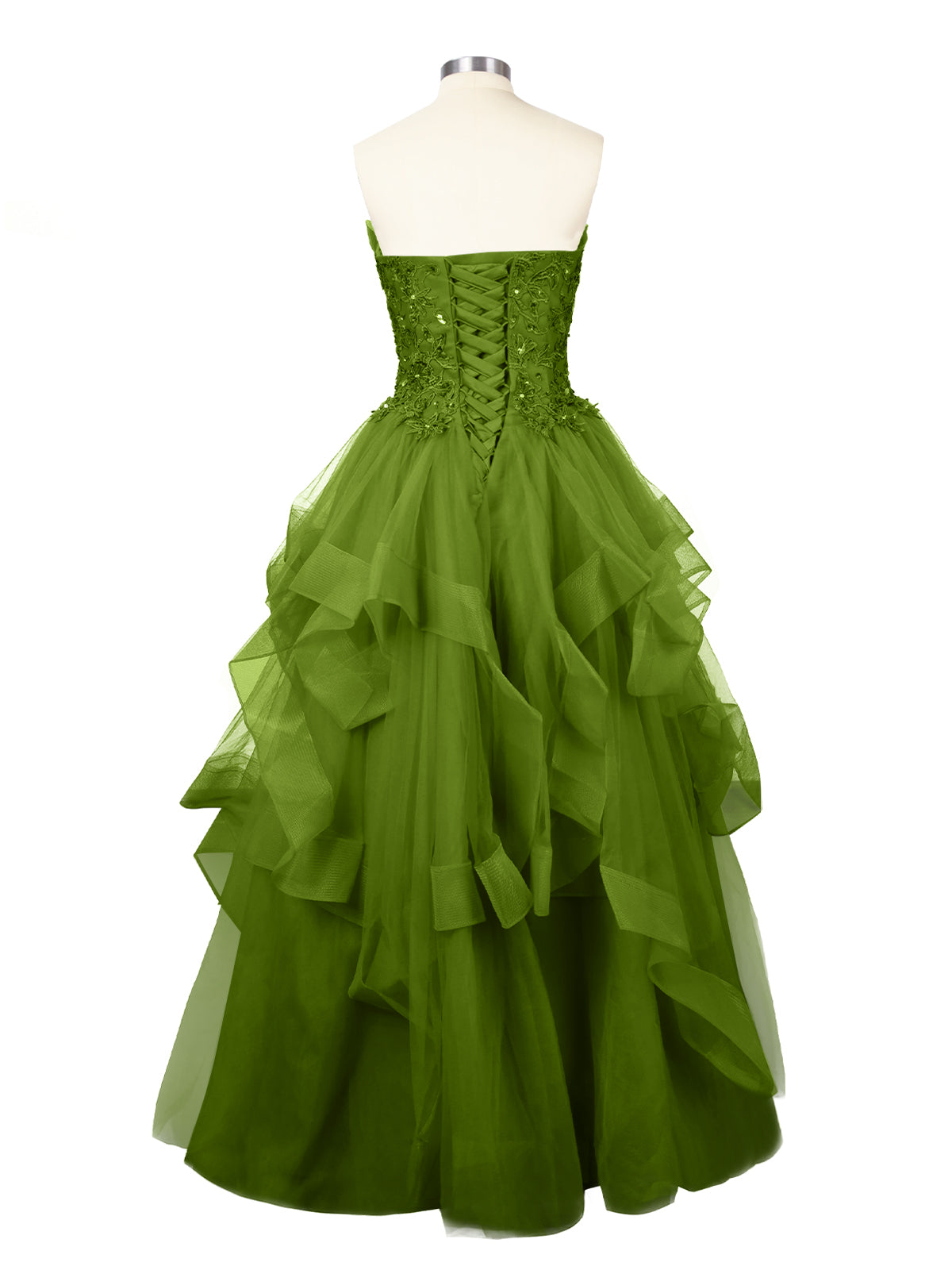 Tiered Strapless Prom Dress 