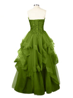 Tiered Strapless Prom Dress 