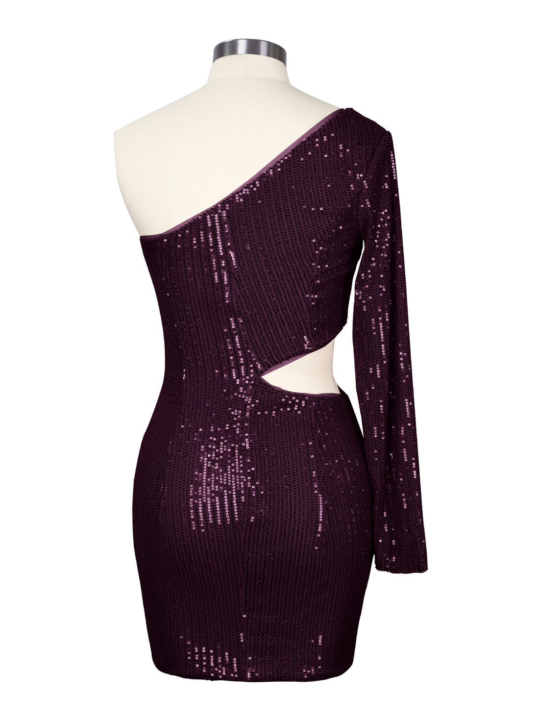 Waist Cutout One Shoulder Mini Dress 