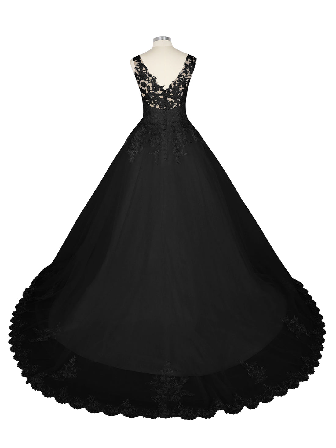 Wide Straps Applique Wedding Dress 