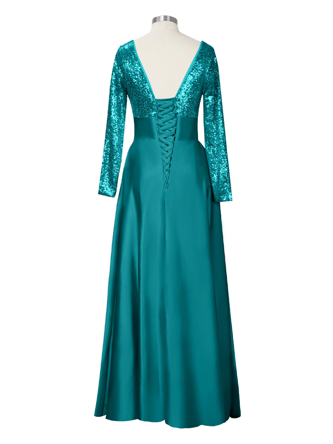 Long Sleeveless Sequin Prom Dress 