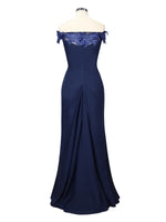 Off-Shoulder Chiffon Sheath Dress 