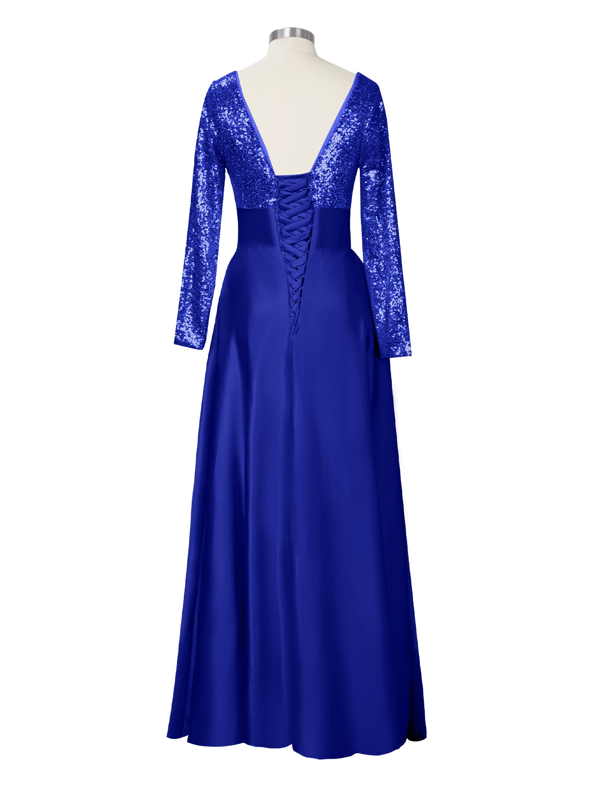 Long Sleeveless Sequin Prom Dress 