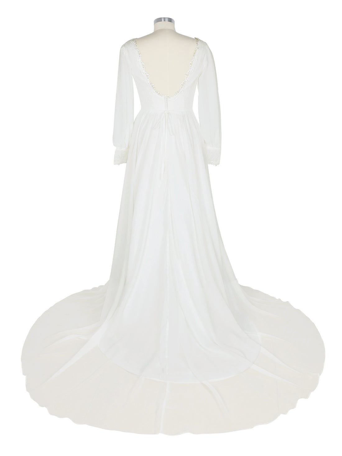 Lace V-Neck Slit Wedding Dress 
