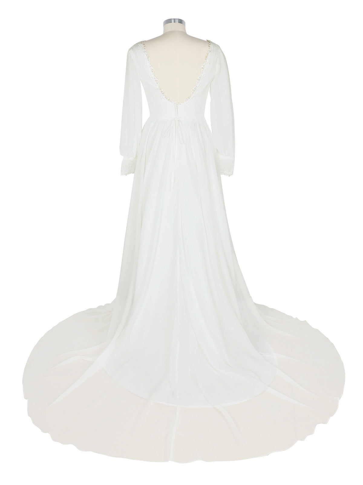 Lace V-Neck Slit Wedding Dress 