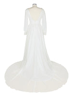 Lace V-Neck Slit Wedding Dress 