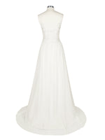 Applique Slit Chiffon Wedding Dress 