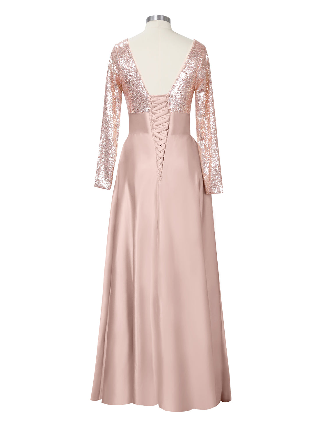 Long Sleeveless Sequin Prom Dress 