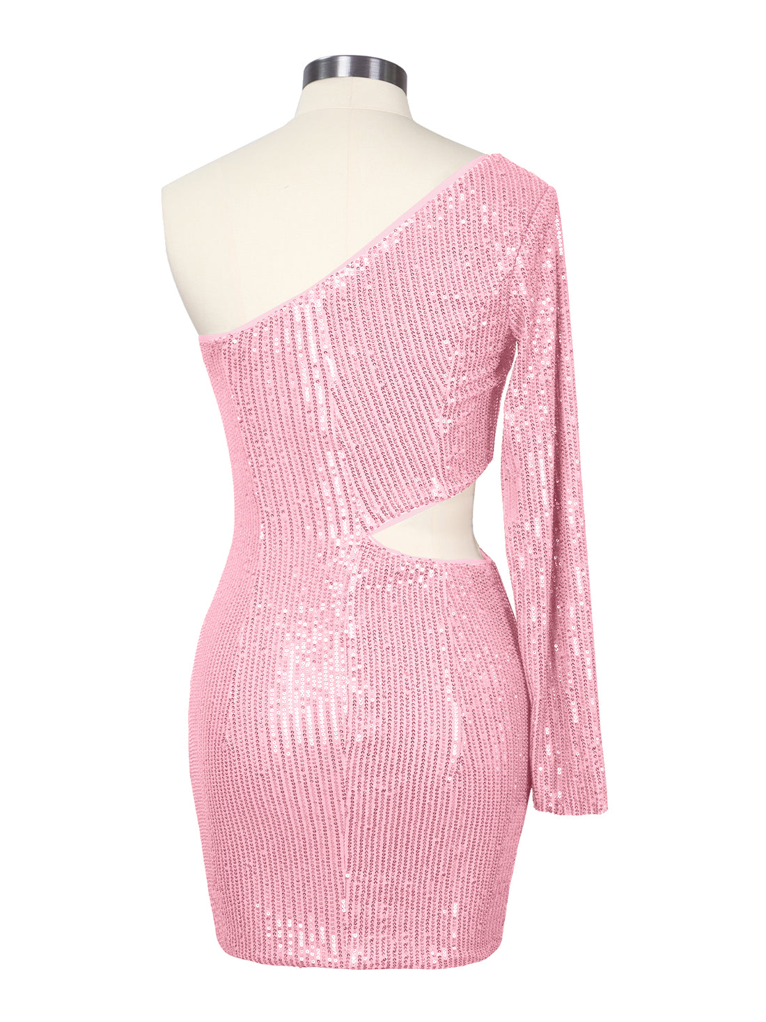 Waist Cutout One Shoulder Mini Dress 