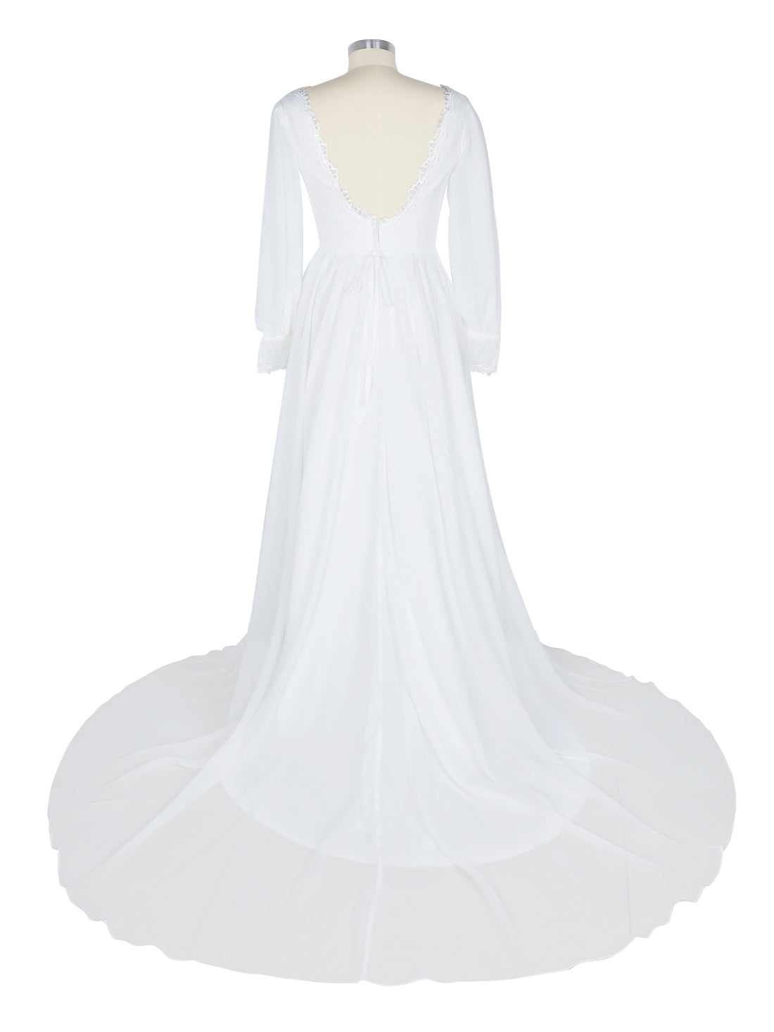 Lace V-Neck Slit Wedding Dress 