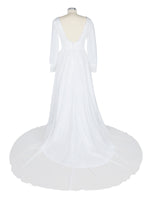 Lace V-Neck Slit Wedding Dress 
