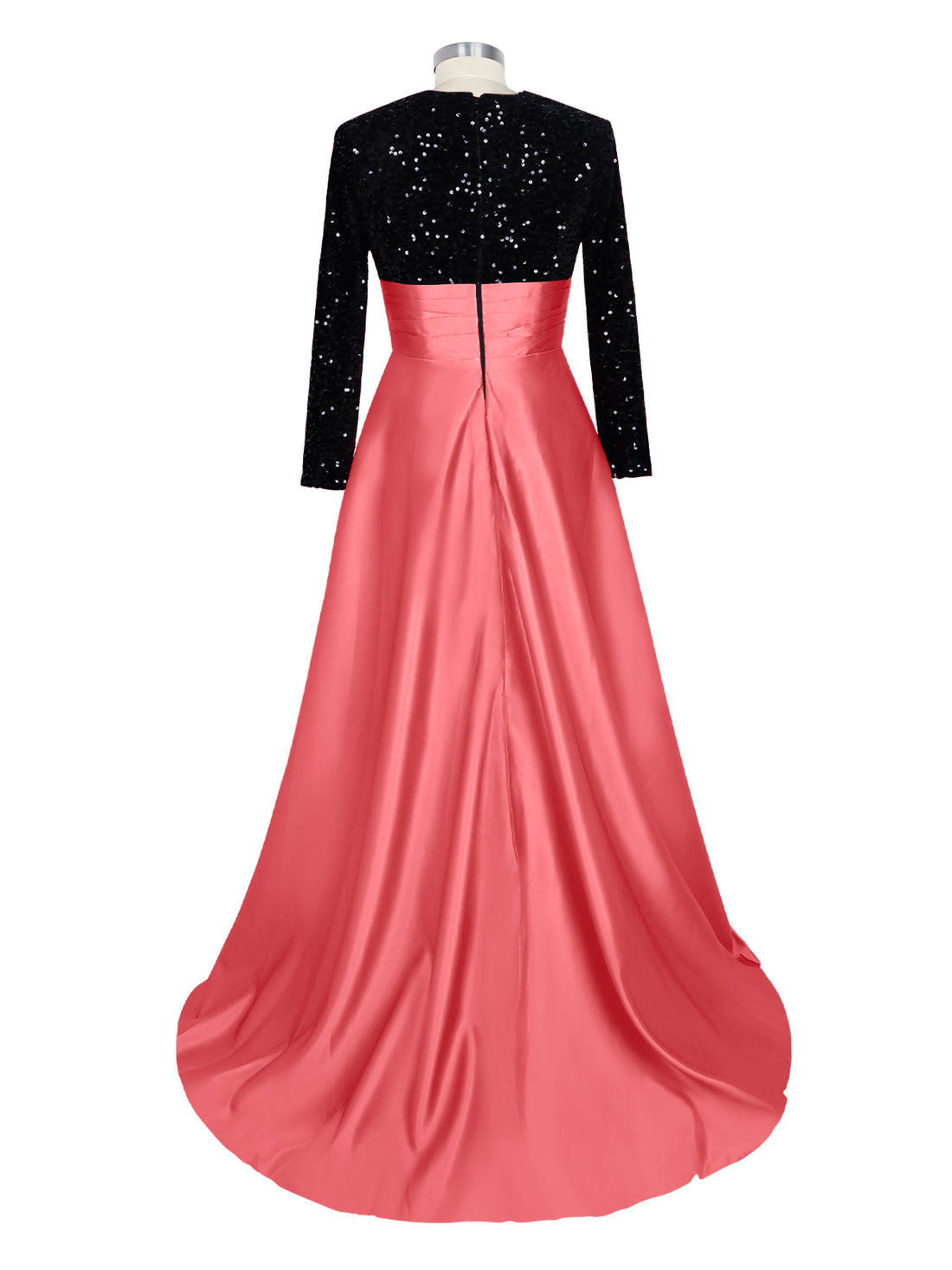 Sequin Jewel Neckline Prom Dress 