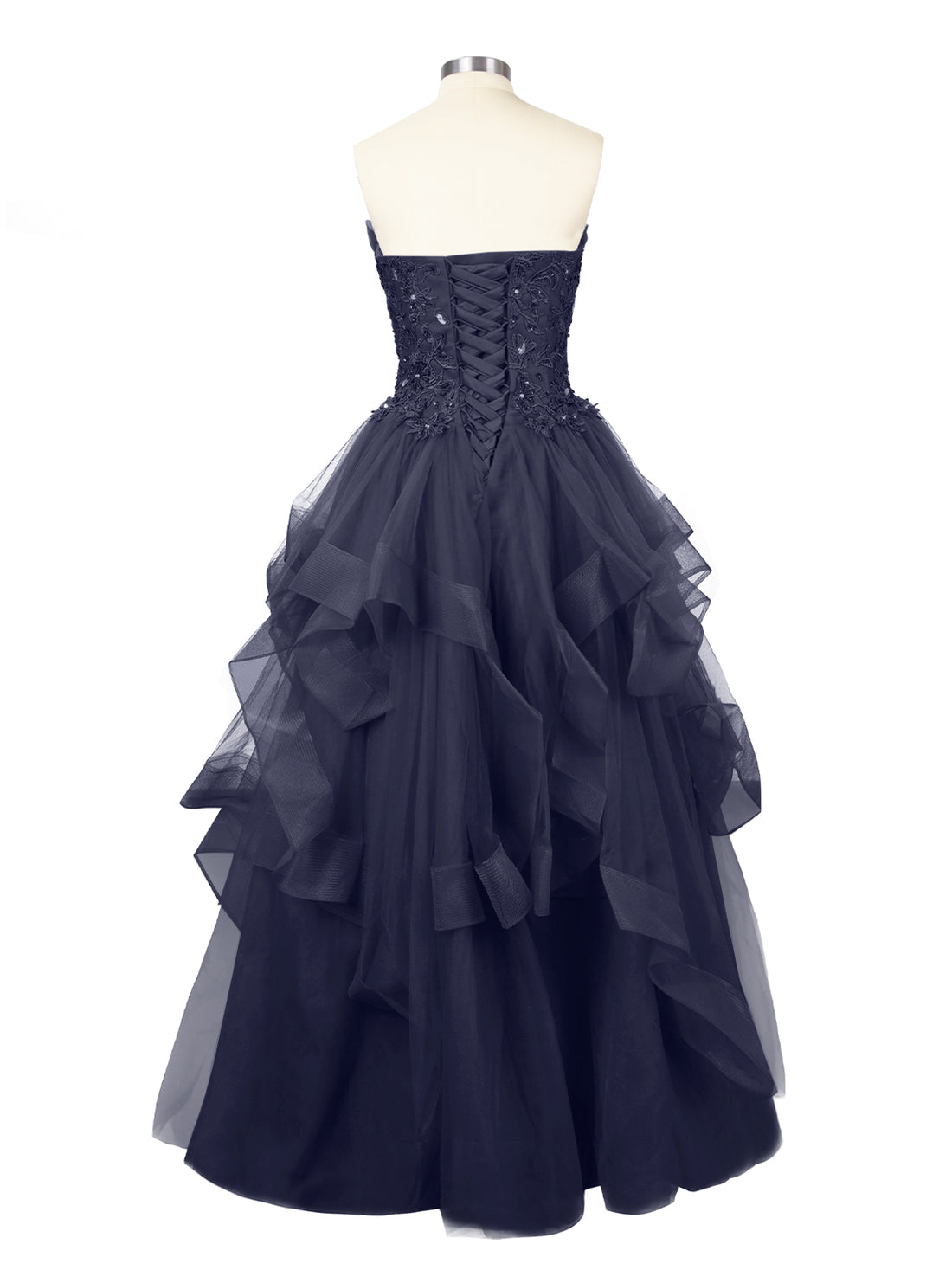 Tiered Strapless Prom Dress 