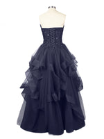 Tiered Strapless Prom Dress 