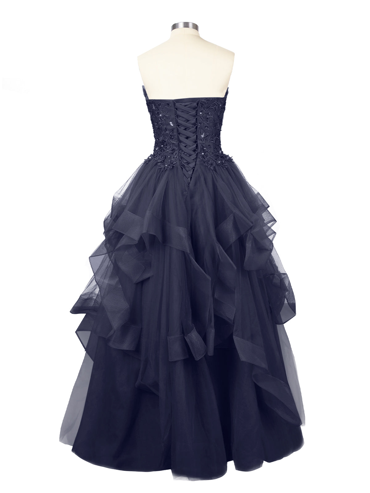 Tiered Strapless Prom Dress 