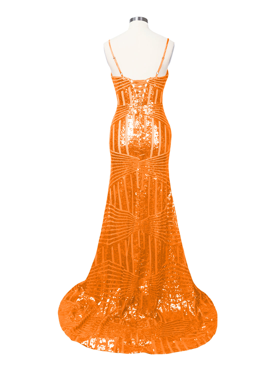 Geometric Sequin Prom Dress 