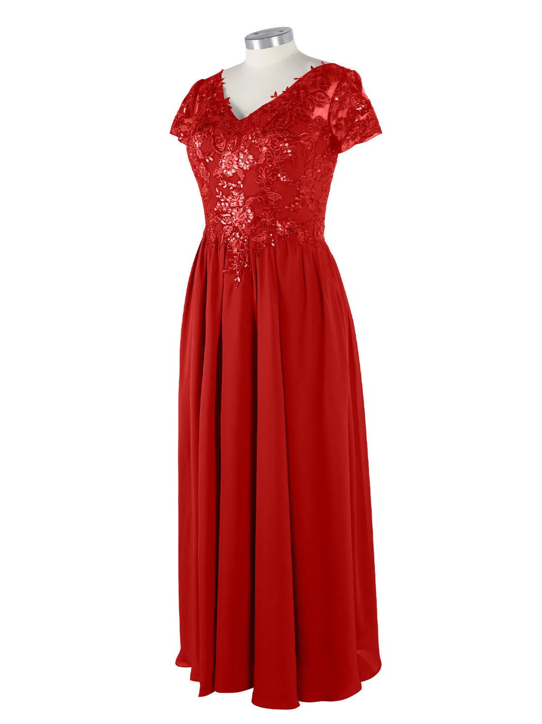 Short Sleeves Chiffon Dress 
