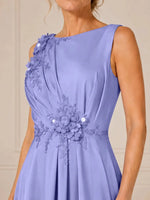 A Line Mother of the Bride Dress with 3D Flowers