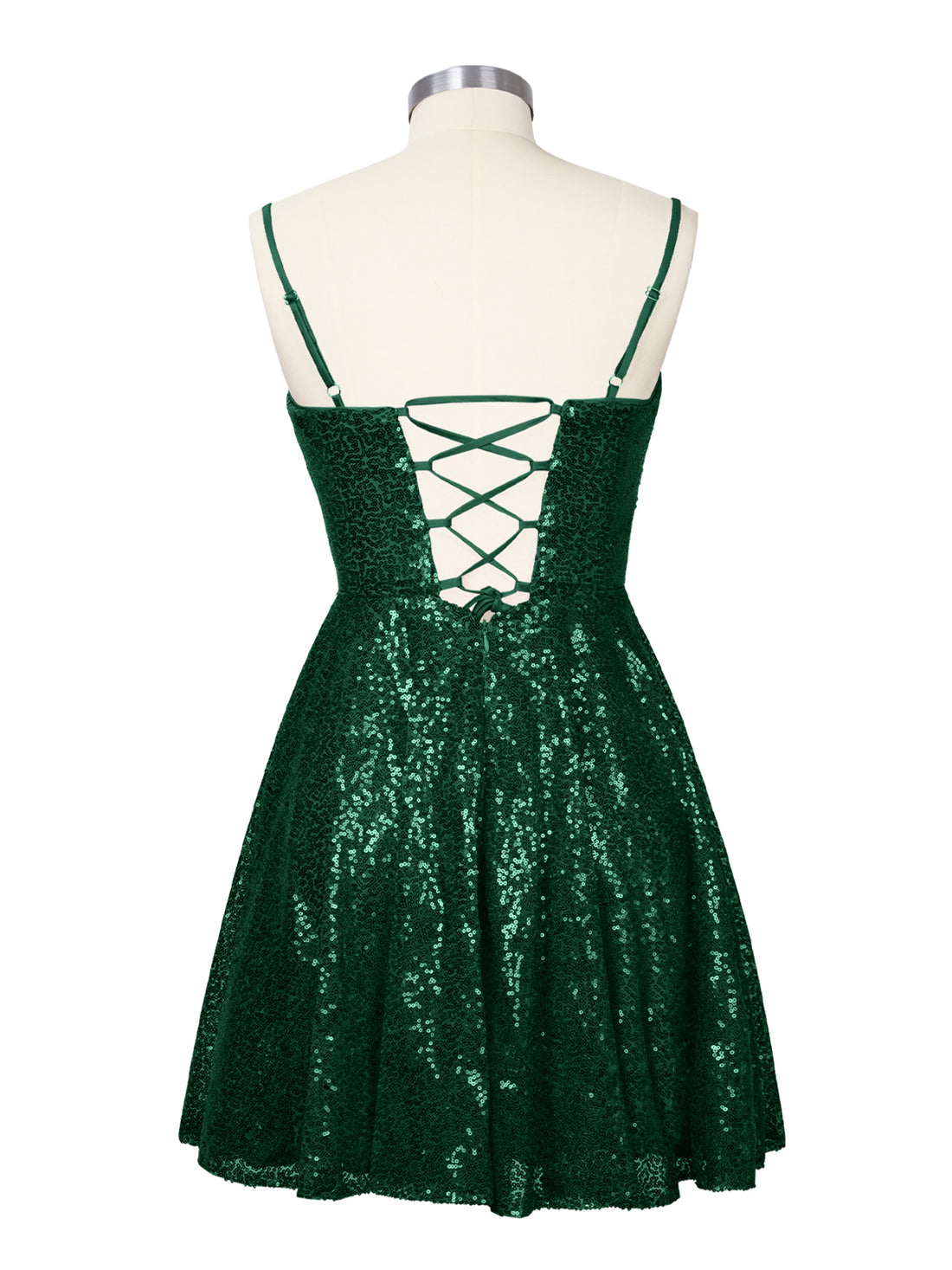 Sequin Scoop Neckline Mini Dress 