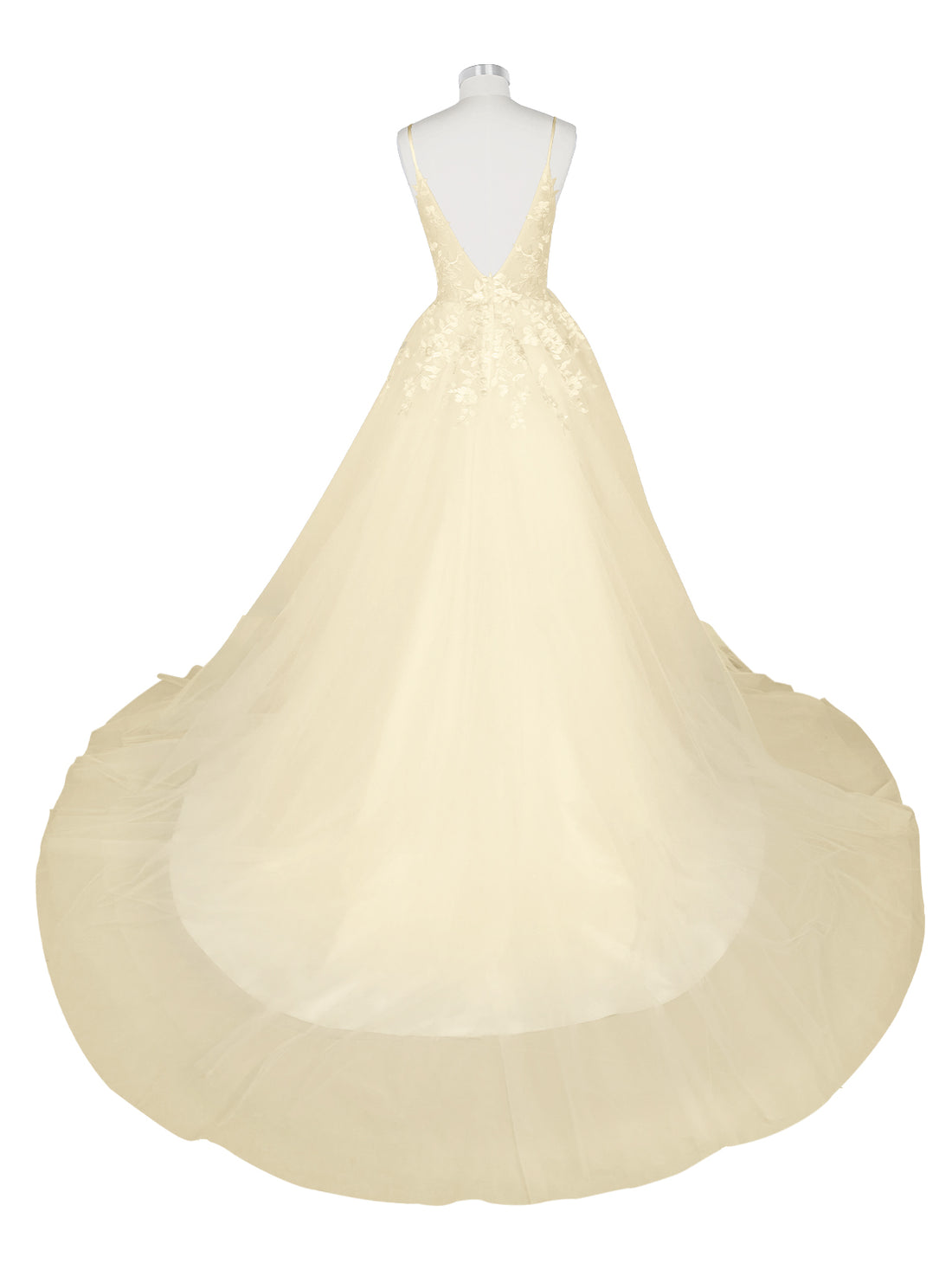 Illusion Spaghetti Straps Wedding Dress 