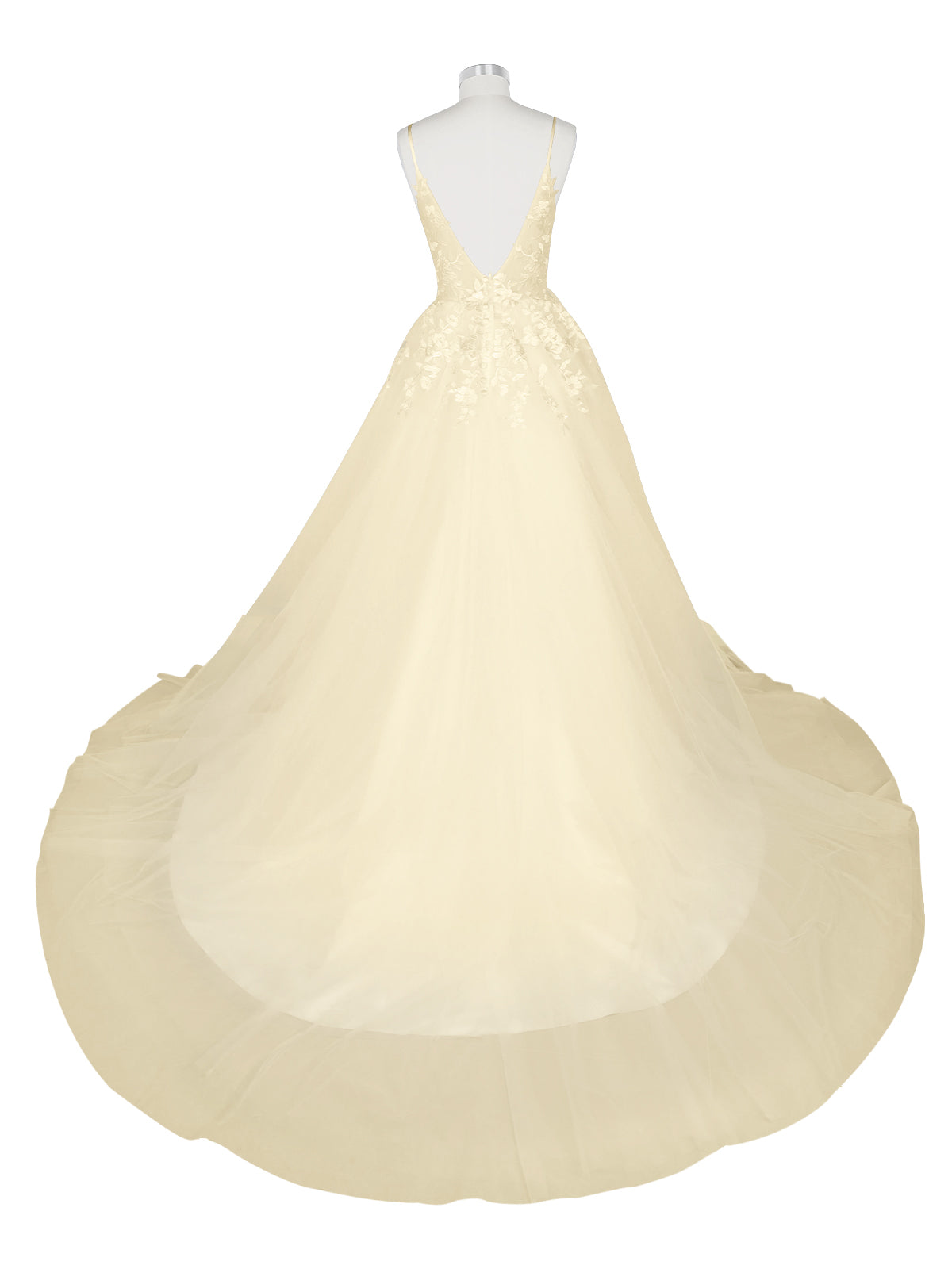 Illusion Spaghetti Straps Wedding Dress 