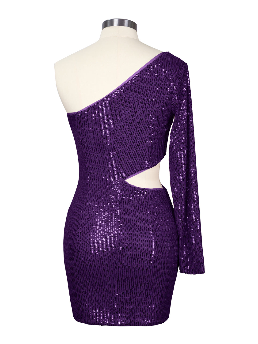 Waist Cutout One Shoulder Mini Dress 